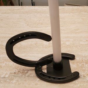 Handmade Horseshoe candle holder, candle  included